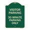 Signmission Visitor Parking 30 Minute Parking Heavy-Gauge Aluminum Architectural Sign, 24" x 18", G-1824-22732 A-DES-G-1824-22732 - alternate 1